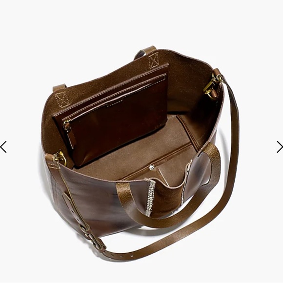 NEW Madewell Medium Transport Tote: Suede Inset Edition - Picture 3 of 7